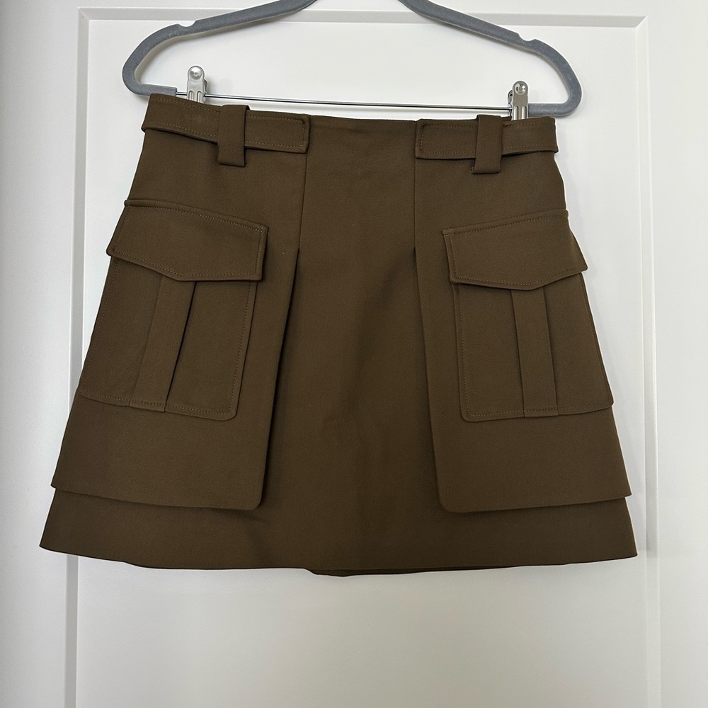 Stylish Brown Mini Skirt with Pockets